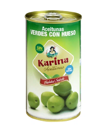 Оливки зеленые с косточкой Карина 350 гр