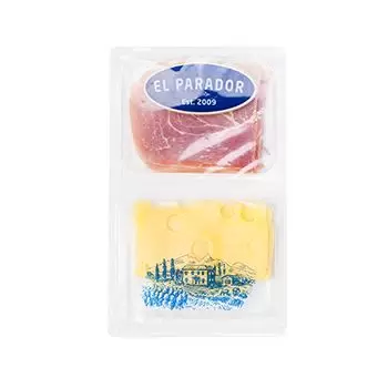 Продукт мясной из свинины Ассорти Тапас Хамон Дюрок+Маасдам в нарезке El Parador 40+45 гг