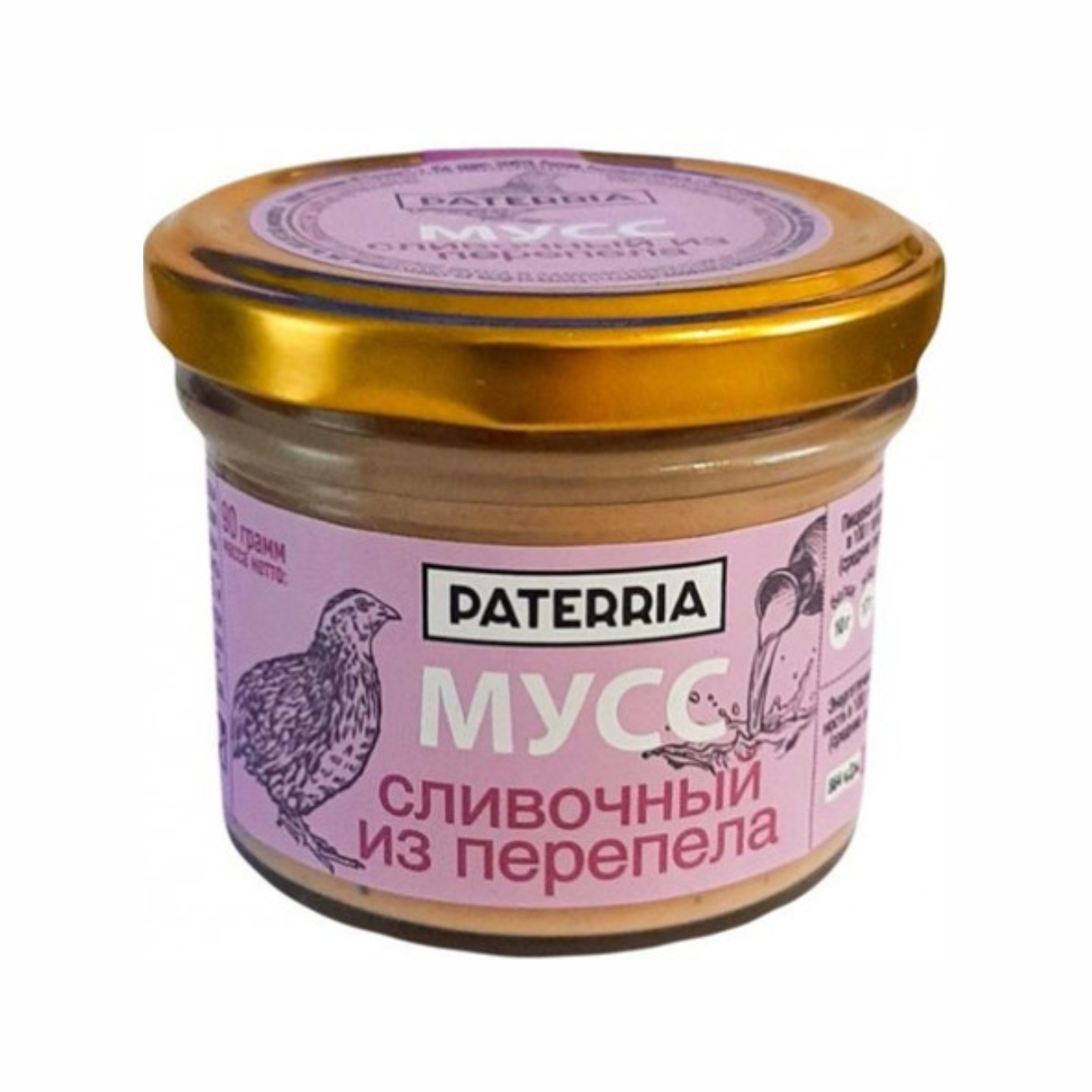 Пате PATERRIA мусс сливочный из перепела 90 г