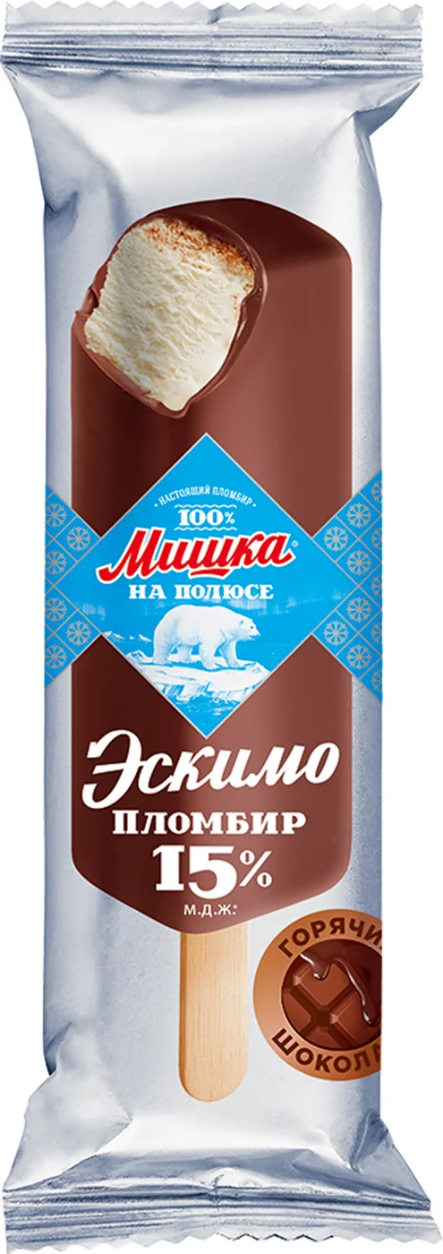 Эскимо пломбир Мишка на полюсе в горячем шоколаде 70 г Шин-Лайн