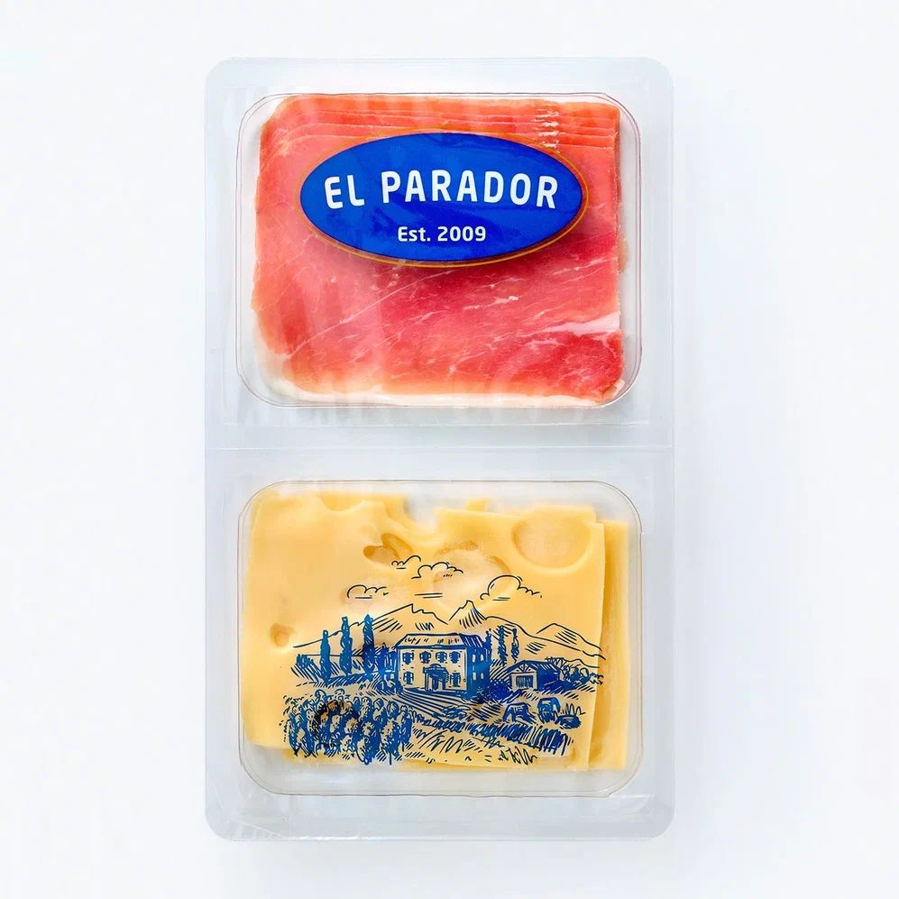 Продукт мясной из свинины Ассорти Тапас Фуэт+ Маасдам в нарезке El Parador 40+45 гг