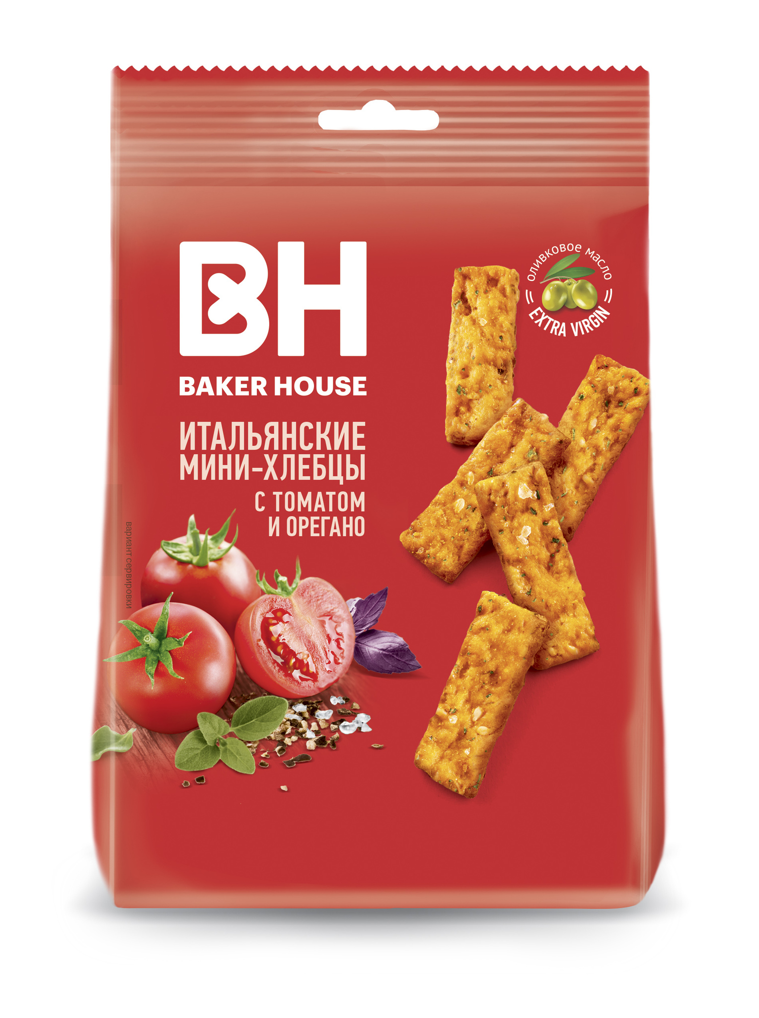 Итальянские мини-хлебцы Baker House с томатом, орегано, оливковым маслом и морской солью 110 гр.