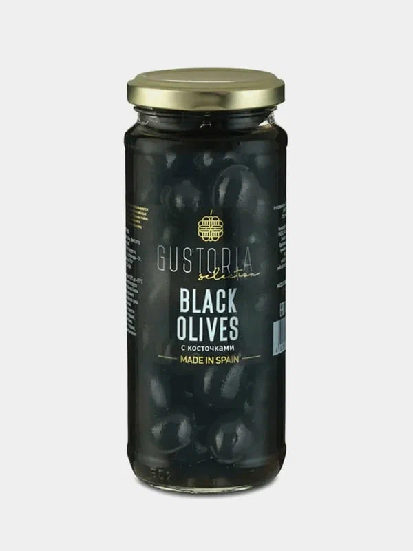 Маслины черные с/к 358 мл. Gustoria