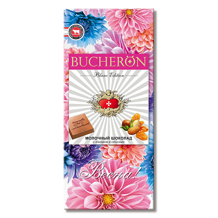 Бушерон молочный шоколад с изюмом и орехами Blanc Edition Весна 85 г