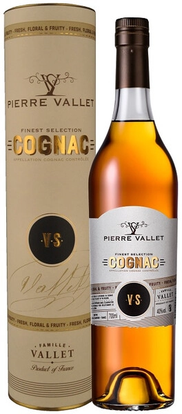 Пьер Валле VS в тубе 0,7 л. 40% Коньяк ординарный пятилетний