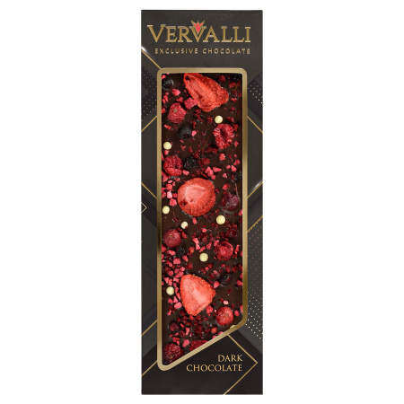 Шоколад темный с украшением Малина, клубника, клюква ТМ VERVALLI 110 гр