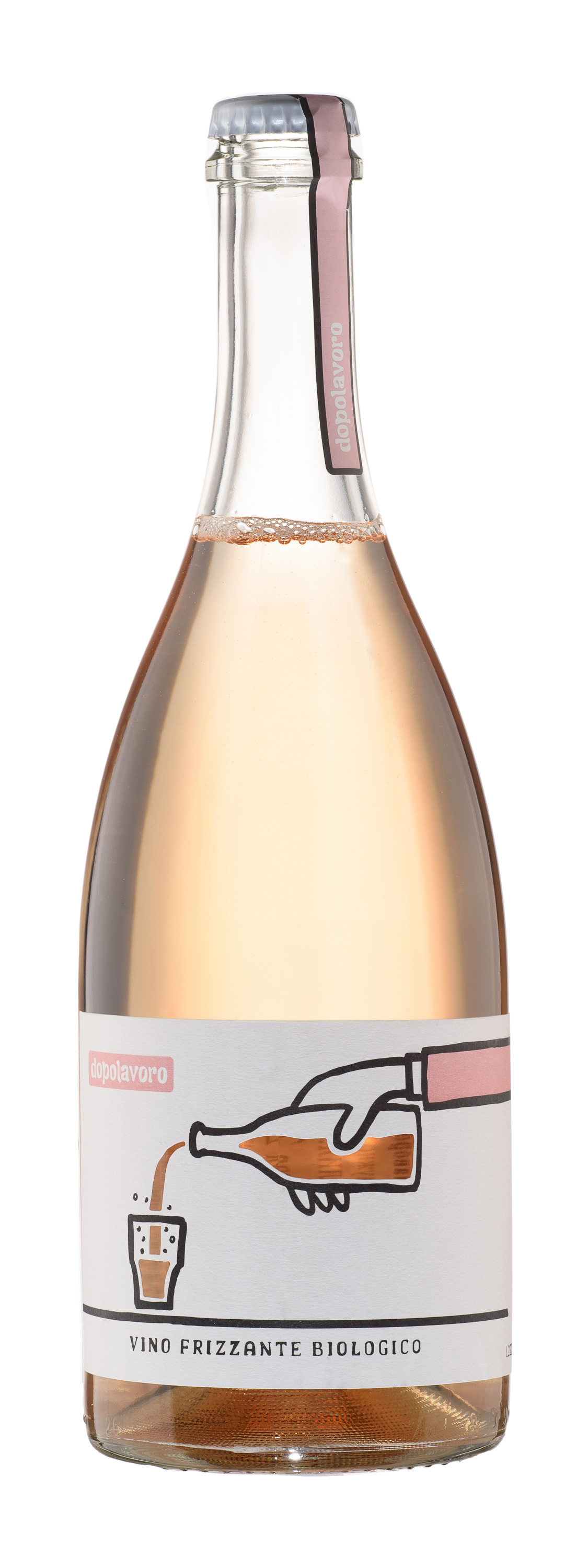 Дополаворо Органик Фризанте розовое брют 0,75 л. 10,5% Вино игристое жемчужное