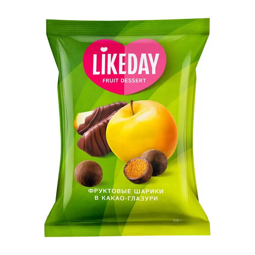 Фруктовые шарики в какао-глазури LikeDay 110 г.
