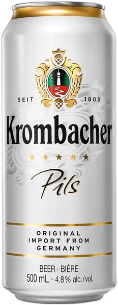Кромбахер Пильс 0,5 л ж/бан 4,8% Пиво светлое пастериз. фильтр.