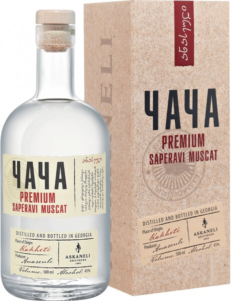 Чача Асканели Премиум Саперави Мускат в п/у 0,5 л. 45% Водка виноградная