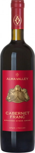 Альма Валей Каберне Фран красное сухое 0,75 л. 15% Вино российское с ЗГУ
