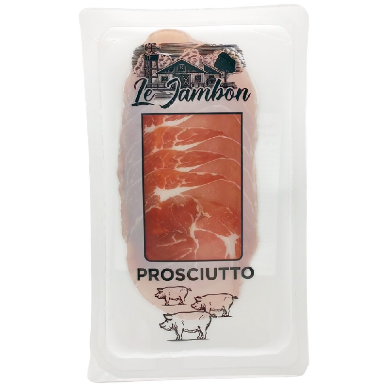 Окорок сыровяленый Прошутто/Prosciutto, т.м. "Le Jambon" нарезка 60 г. Продукт мясной из свинины