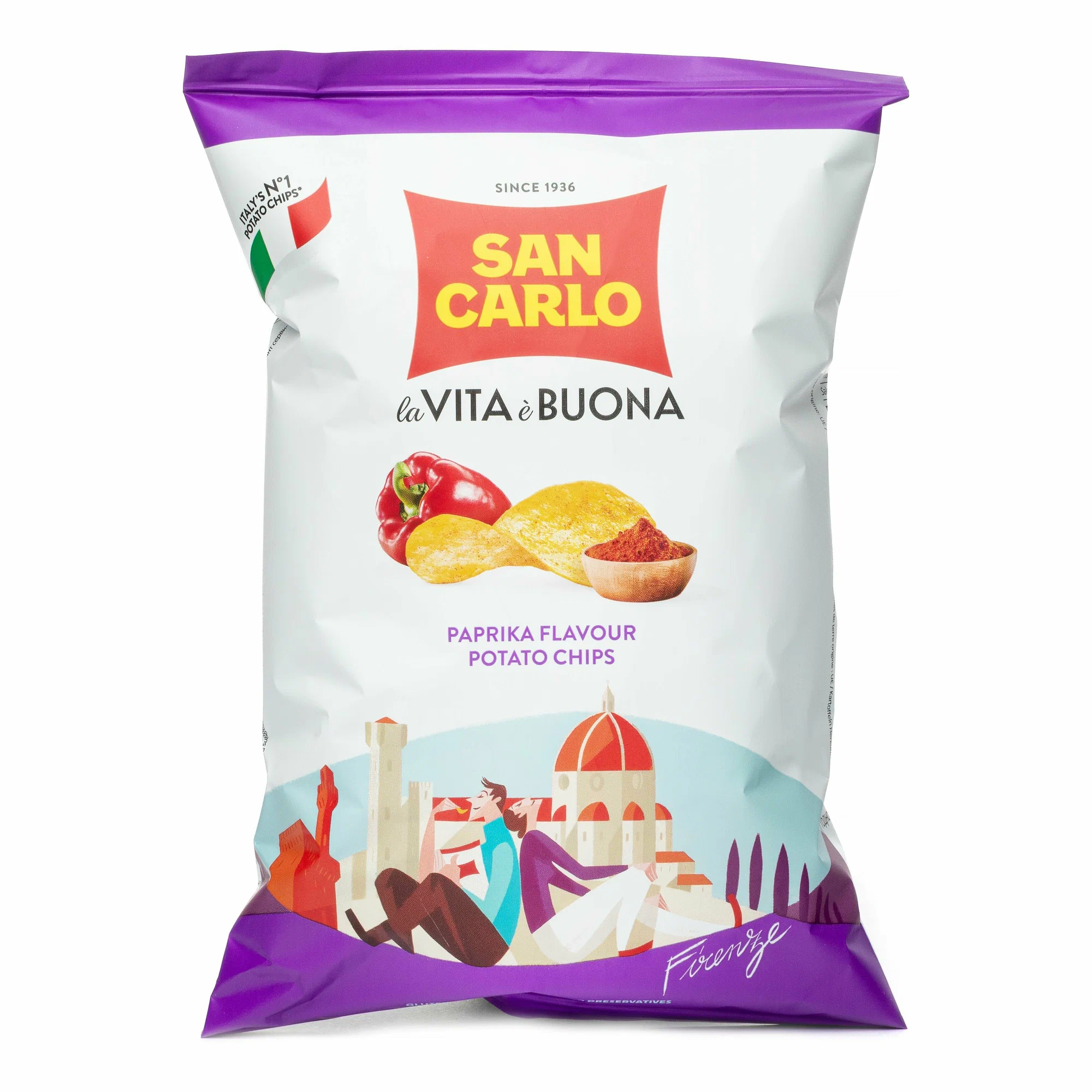 Чипсы картофельные Сан Карло Пью Густо вкус паприки 50 гр