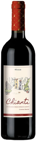 Рю де Вин Кьянти сухое красное 0,75 л. 12,5% Вино сортовое ординарное