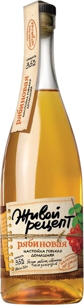 Настойка горькая "ЖИВОЙ РЕЦЕПТ" рябиновая  0,5 35% Настойка