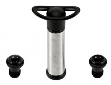 Помпа для вина + пробки вакуумные 2 шт. абс-пластик, резина D=35, L=210, В=140мм черный,стальной PADERNO