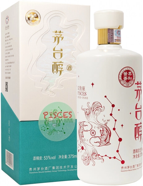 Байцзю Маотай Чунь Знаки Зодиака - Рыбы в п/к 0,375 л. 53% Напиток спиртной из зернового сырья дистиллированный купажированный