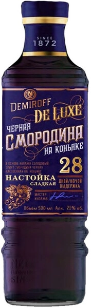 Демирофф Де Люкс Черная смородина на коньяке 0,5 л. 21% Настойка сладкая